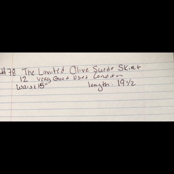 Olive green suede skirt Size 12 The Limited - Picture 4 of 4